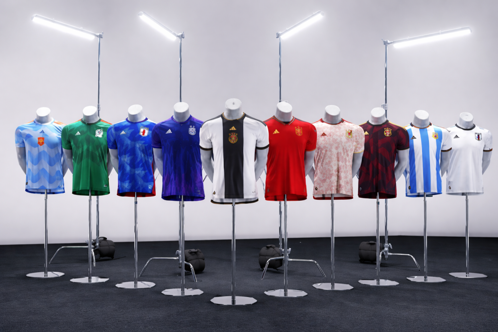 Jerseys des equipes nationales en vitrine